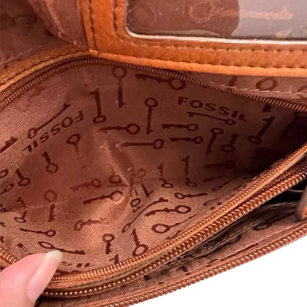 Fossil Vintage Brown Soft Leather Boho Multiple Compartments Wallet - Picture 5 of 9